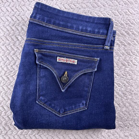 Hudson Womens Sz 27 Dark Wash Signature Bootcut Jeans Flap Pockets 29x34‎ - Picture 16 of 16